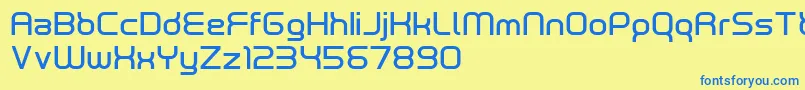 NeutronDemo Font – Blue Fonts on Yellow Background