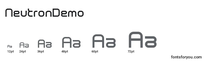 Размеры шрифта NeutronDemo