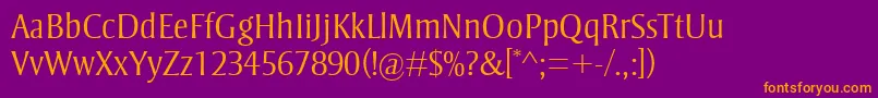 StrayhornMtLight Font – Orange Fonts on Purple Background