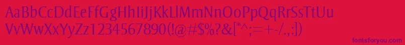 StrayhornMtLight Font – Purple Fonts on Red Background