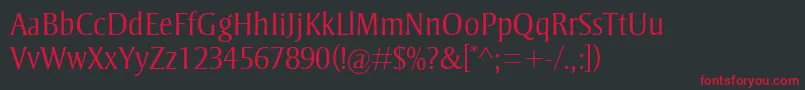 StrayhornMtLight Font – Red Fonts on Black Background