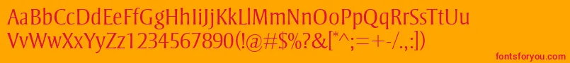 StrayhornMtLight-Schriftart – Rote Schriften auf orangefarbenem Hintergrund