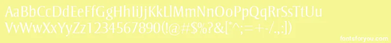 StrayhornMtLight Font – White Fonts on Yellow Background