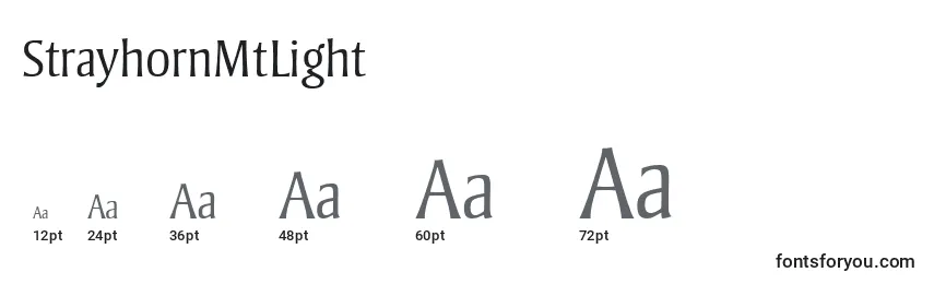 StrayhornMtLight Font Sizes