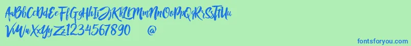 Rofitaste Font – Blue Fonts on Green Background