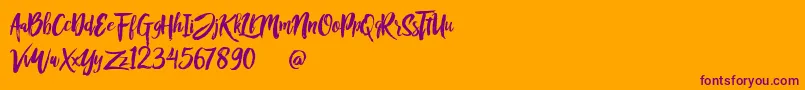 Rofitaste-fontti – violetit fontit oranssilla taustalla