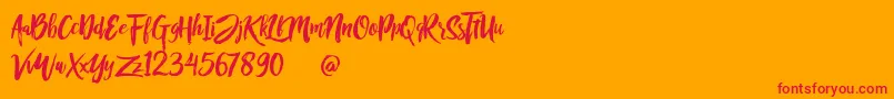 フォントRofitaste – オレンジの背景に赤い文字
