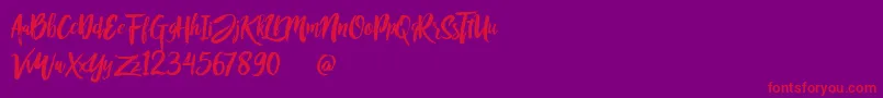 Rofitaste-Schriftart – Rote Schriften auf violettem Hintergrund