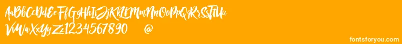 Rofitaste-Schriftart – Weiße Schriften auf orangefarbenem Hintergrund