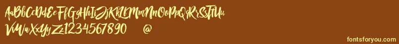 Rofitaste-fontti – keltaiset fontit ruskealla taustalla