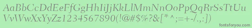 FairfieldLt45CaptionLight Font – Gray Fonts on Green Background