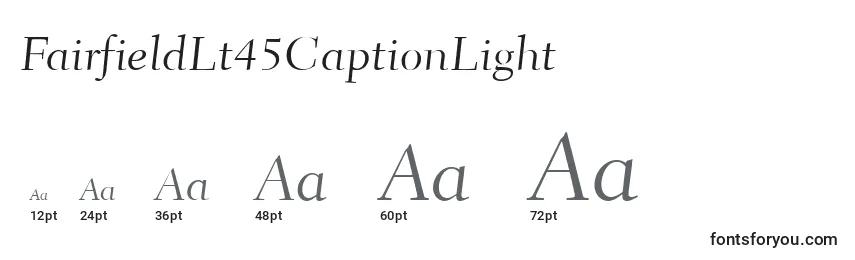 FairfieldLt45CaptionLight Font Sizes