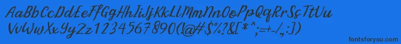 BintarItalic Font – Black Fonts on Blue Background