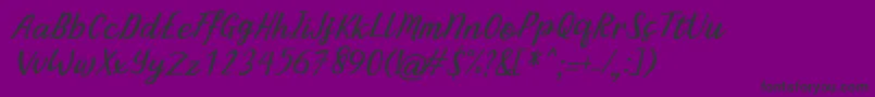 フォントBintarItalic – 紫の背景に黒い文字