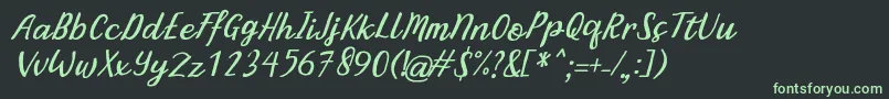 BintarItalic-fontti – vihreät fontit mustalla taustalla