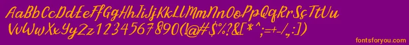 BintarItalic Font – Orange Fonts on Purple Background