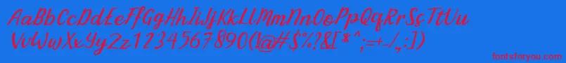 BintarItalic Font – Red Fonts on Blue Background