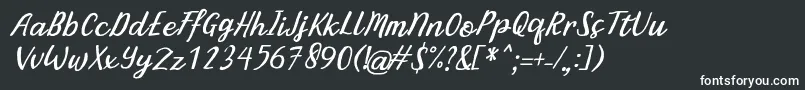 BintarItalic-fontti – valkoiset fontit mustalla taustalla