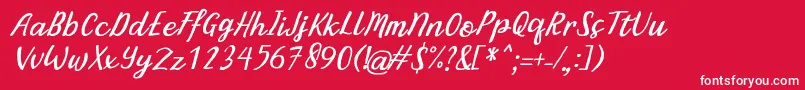 Fonte BintarItalic – fontes brancas em um fundo vermelho