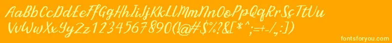 BintarItalic Font – Yellow Fonts on Orange Background