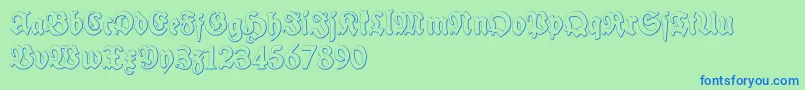 Шрифт SchneidlerHalbFetteBeveledFree – синие шрифты на зелёном фоне