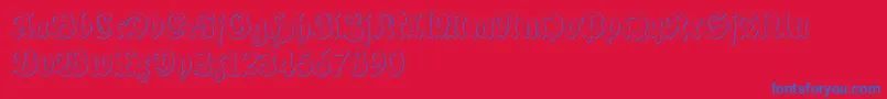 SchneidlerHalbFetteBeveledFree Font – Blue Fonts on Red Background