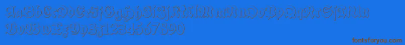 SchneidlerHalbFetteBeveledFree-Schriftart – Braune Schriften auf blauem Hintergrund