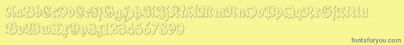 SchneidlerHalbFetteBeveledFree-Schriftart – Graue Schriften auf gelbem Hintergrund