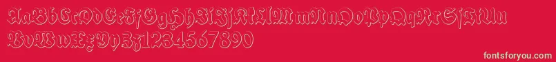 SchneidlerHalbFetteBeveledFree Font – Green Fonts on Red Background