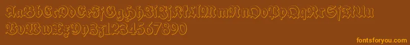 SchneidlerHalbFetteBeveledFree-Schriftart – Orangefarbene Schriften auf braunem Hintergrund