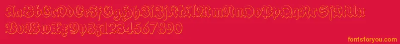 SchneidlerHalbFetteBeveledFree Font – Orange Fonts on Red Background