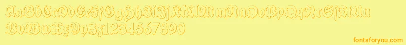 SchneidlerHalbFetteBeveledFree Font – Orange Fonts on Yellow Background