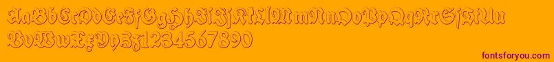 SchneidlerHalbFetteBeveledFree-Schriftart – Violette Schriften auf orangefarbenem Hintergrund