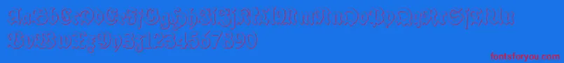 SchneidlerHalbFetteBeveledFree Font – Red Fonts on Blue Background
