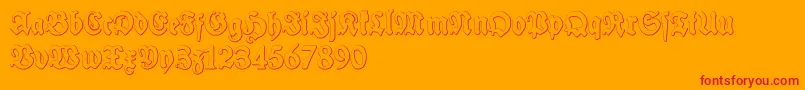 SchneidlerHalbFetteBeveledFree Font – Red Fonts on Orange Background