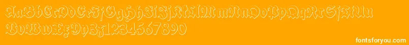 SchneidlerHalbFetteBeveledFree-Schriftart – Weiße Schriften auf orangefarbenem Hintergrund