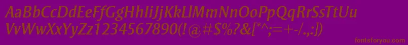 StrayhornmtstdItalic Font – Brown Fonts on Purple Background
