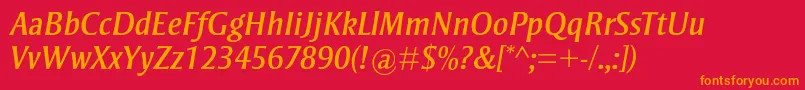 StrayhornmtstdItalic Font – Orange Fonts on Red Background