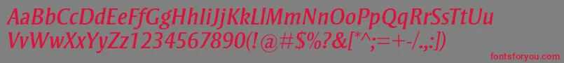 StrayhornmtstdItalic Font – Red Fonts on Gray Background