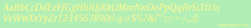 StrayhornmtstdItalic Font – Yellow Fonts on Green Background