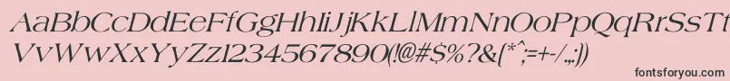 Fonte AgateItalic – fontes pretas em um fundo rosa