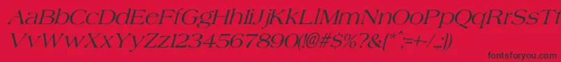 Fonte AgateItalic – fontes pretas em um fundo vermelho