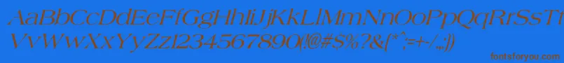 AgateItalic Font – Brown Fonts on Blue Background