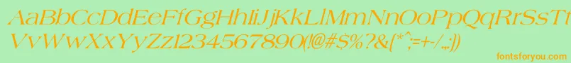 AgateItalic Font – Orange Fonts on Green Background