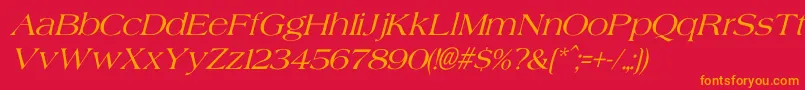 AgateItalic Font – Orange Fonts on Red Background