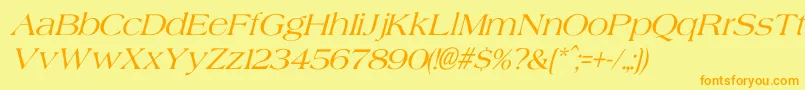 AgateItalic Font – Orange Fonts on Yellow Background