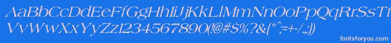 AgateItalic Font – Pink Fonts on Blue Background