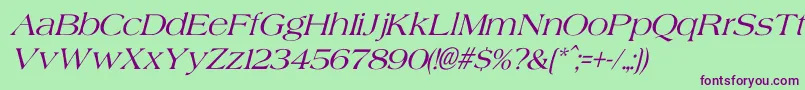 AgateItalic Font – Purple Fonts on Green Background