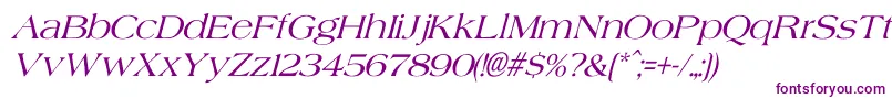 Czcionka AgateItalic – fioletowe czcionki