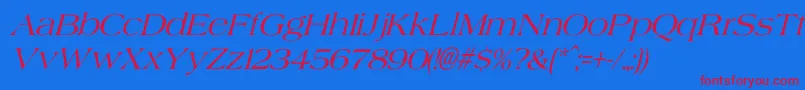 AgateItalic Font – Red Fonts on Blue Background